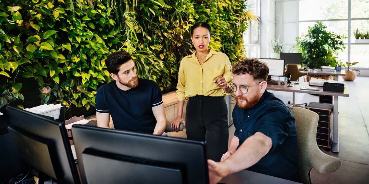 group of professionals meeting in office